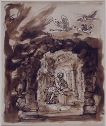 Alexander Pope in seiner Grotte, ca. 1730