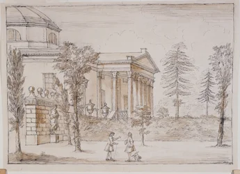 Chiswick, Blick auf die Villa von der Palladio-Statue-Seite