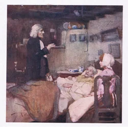 Aber in seiner Pflicht, prompt bei jedem Ruf, wachte er und weinte, betete und fühlte für alle