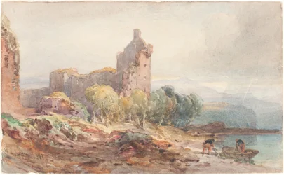 Eine Ruine auf einem See