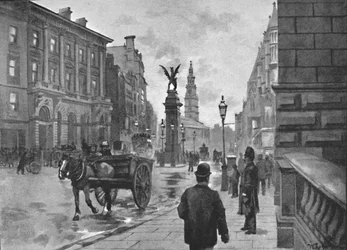 Fleet Street, zeigt Temple Bar Memorial und Childs Bank
