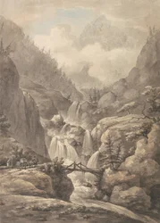 Eine Kutsche durchquert die Alpen
