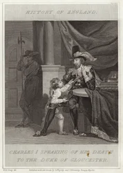 Karl I. spricht über seinen Tod mit dem Herzog von Gloucester