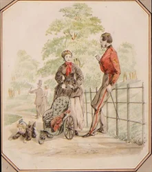 Eine junge Kindermädchen, die ihre Aufsichtspflicht vernachlässigt, ca. 1865