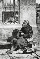 Miss Wardour und Bettler Edie Ochiltree, Illustration für Der Altertumsforscher