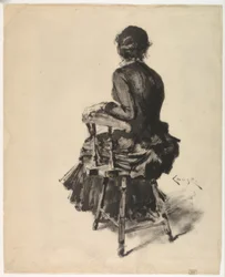 Sitzende Frau