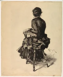 Sitzende Frau