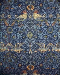 Vögel. Dekorativer Stoff, 1878