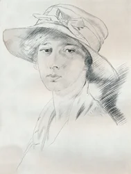 Porträtstudie in Bleistift, 20. Jahrhundert, 1932