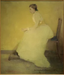 Frau in Gelb