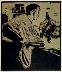 Zeitungsverkäufer, London - in "Types of London" von William Nicholson (1872-1949), ed Floury