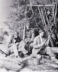 Leben des Trappers in Kanada, Foto von Nottman, ca. 1890