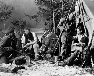 Leben des Trappers in Kanada, Foto von Nottman, ca. 1890