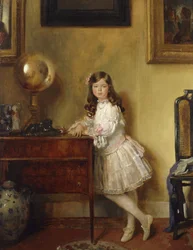 Miss Annie Harmsworth in einem Innenraum, 1907