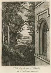 Blick aus dem großen Schlafzimmer in Strawberry Hill, London