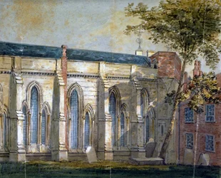 Ansicht der Temple Church, London, ca. 1810