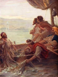 Der Morgen am See von Tiberias, Johannes xxi, 4-6