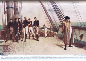 Napoleon an Bord der Bellerophon, Illustration aus 
