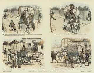 Die wahre und unterhaltsame Geschichte des Tigers und des Trägers (Chromolithographie)