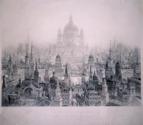 Traumstadt der Gebäude von Christopher Wren, 1842