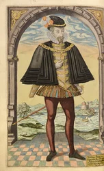 Emmanuel Philibert, Herzog von Savoyen, aus Honor Military, and Civill, William Segar, veröffentlicht von Robert Barker, London, 1602