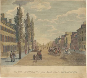 High Street, von der Ninth Street, Philadelphia