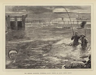 Die westlichen Highlands, Connemara, Lachsfischen am Lough Corrib, Galway