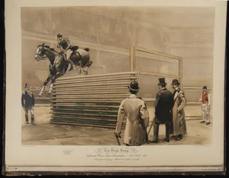 Der Hochsprung, National Horse Show Association, New York 1892, Transport, der Maud bei 6 Fuß 1 Zoll bindet