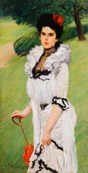 Das weiße Kleid - Porträt einer jungen Frau in einem Park, 1903