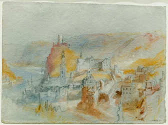 Cochem von oberhalb des Endertals aus gesehen
