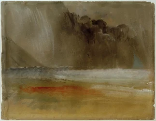 Gewaltige Gewitterwolke über Meer und Sand