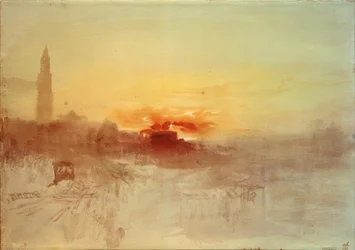 Venedig bei Sonnenaufgang vom Hotel Europa aus, mit dem Campanile