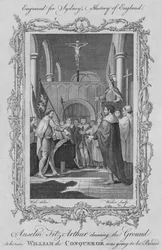 Anselm Fitz Arthur beansprucht das Gelände, auf dem Wilhelm der Eroberer begraben werden sollte, 1773