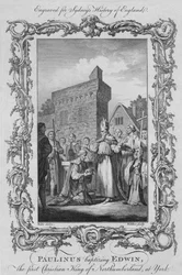 Paulinus tauft Edwin, den ersten christlichen König von Northumberland, in York, 1773