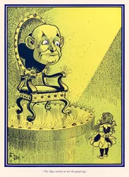 „Die Augen sahen sie nachdenklich an.“ aus „Der Zauberer von Oz“ von L. Frank Baum