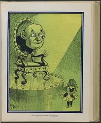 „Die Augen sahen sie nachdenklich an“, Illustration aus „Der wunderbare Zauberer von Oz“ von Lyman Frank Baum