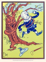 „Die Äste bogen sich herunter und wanden sich um ihn.“ aus „Der Zauberer von Oz“ von L. Frank Baum