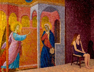 Verkündigung mit sitzendem Mädchen, 2020