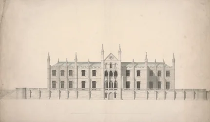 Ansicht eines vorgeschlagenen Designs für Cambridge Colleges