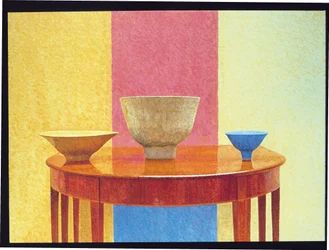 Stillleben, drei Lucie Rie Schalen