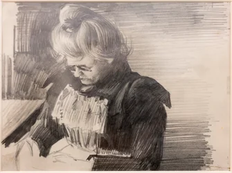 Eine Frau beim Nähen (Femme cousant)