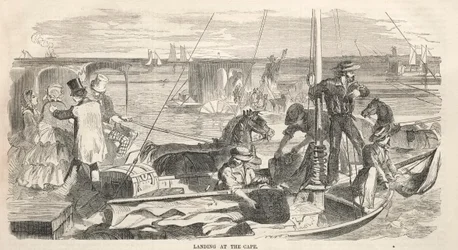 Camp Meeting Skizzen: Landung am Kap, 1858