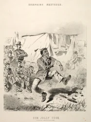 Kampagnenskizzen: Unser fröhlicher Koch, 1863