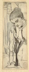 Zeichnung, Figur einer Frau, 1870–80