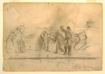 Erste Skizze für "Das Wrack", 1885-86