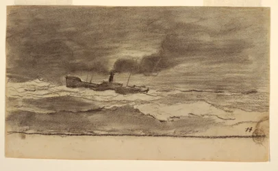 Meereslandschaft mit Fischkutter, Cullercoats, England, 1881–82