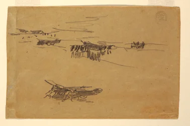 Skizzen von Dories auf Kutschen, 1881