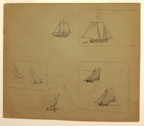 Skizzen von Segelschiffen, 1881–82