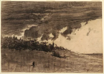 Zeichnung, Sturm kommt (Küste mit bewölktem Himmel), wahrscheinlich 1884