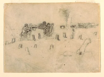 Träger, die einen Soldaten tragen, wahrscheinlich 1862